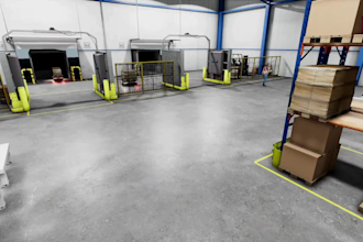 do robot arm animation, packaging machine animation and agv warehouse automation