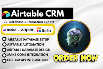 setup airtable database, airtable interface, airtable automation crm, softr