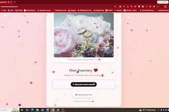 create a romantic wedding website or surprise proposal site