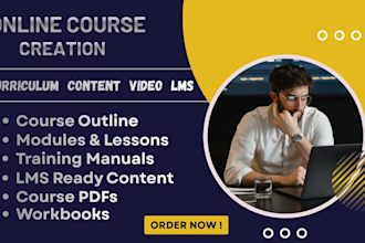 develop your online course, curriculum, content, videos and lms