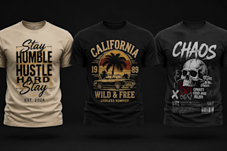 design a custom t shirt graphic for your brand or pod store