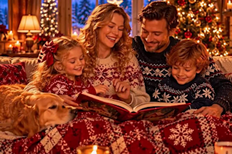 create an animated christmas music or lyric video