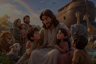 create 3d bible story animation for kids, church, biblical video, ai bible story