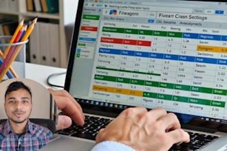 clean, format, and organize messy excel data,  and data entry