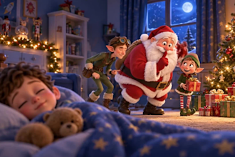 create 4k intro kids video ai christmas video animation merry christmas greeting