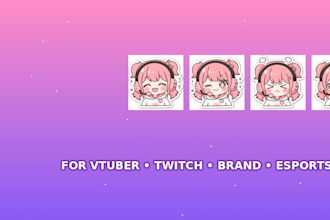 design cute chibi mascot logo for vtuber and brand