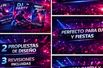 diseño flyer impactante para dj, fiestas y eventos