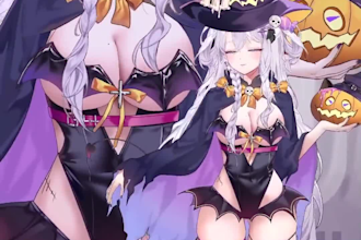 create a halloween live2d vtuber, protogen vrchat avatar, and furry vtuber