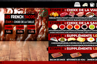 make digital, animated menu boards for restaurants and cafes