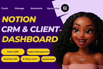design notion CRM and notion client dashboard by a notion expert