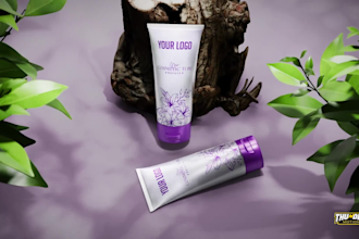 create 3d face cream animation and cosmetic product video