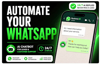 build whatsapp chatbot for customer support, lead generation and automation