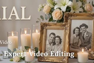 create a heartfelt memorial video or funeral slideshow in 24 hour