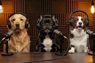 do ai talking dog, dog talk video or podcast with veo3