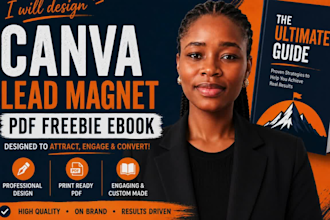 design a professional canva lead magnet, PDF freebie  ebook