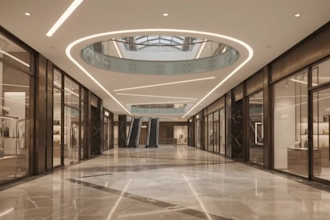 design 3d rendering for shopping mall, commercial building and retail plaza