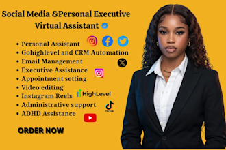 personal executive virtual assistant social media manager ghl VA admin support