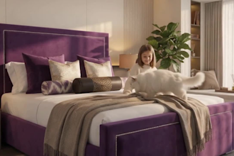 make 3d bed design with realistic render and ai animation