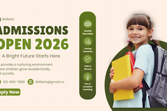 design school poster, admission flyer