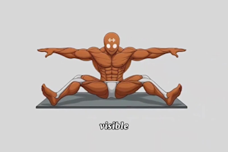 edit captain workout, yellow dude youtube video, 2d and 3d workout animation