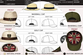 do hat tech pack cap techpack design flat sketch with mockup, beanie tech pack