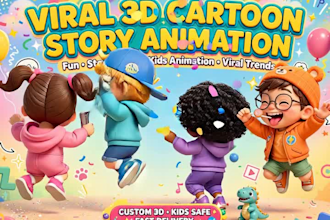 create viral 3d cartoon story animation like mini toon