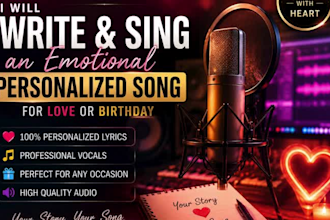 write and sing an emotional personalized song for love or birthday