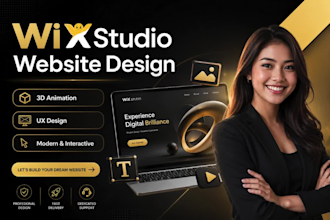 create modern interactive wix studio website with 3d animation and ux design