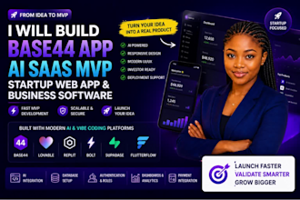 build base44 app, base44 web app, ai saas mvp, startup app