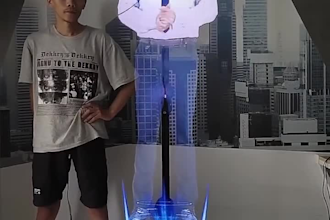 create 3d hologram fan animation, hologram presentation 3d character animation
