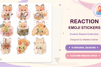 create custom kawaii stickers, emojis, and reaction sticker packs