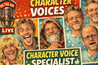 record unique and funny character voices for your project