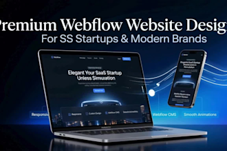 design animated webflow landing page for saas startup website