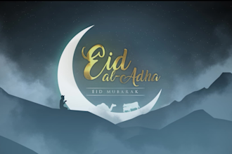 create most beautiful eid al adha greeting video