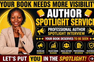 create an author interview spotlight about your newly published book, spotlight