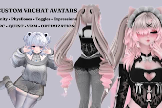 create vrchat character vrc avatar anime vtuber model vrm model vrchat avatar