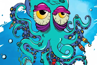 create a funny and bizarre hand drawn cartoon illustration