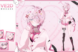 professional model and rig anime 2d vtuber model, vtuber rigging, live2d avatar