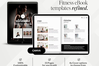 create canva fitness planner workout ebook challenge guide journal