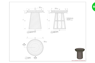 create professional furniture technical drawing