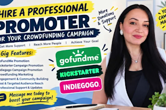 create crowdfunding campaign video and image for gofundme, kickstarter indiegogo