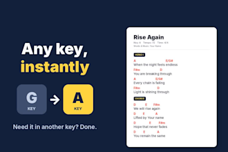 create clean worship chord charts with nashville numbers for church teams