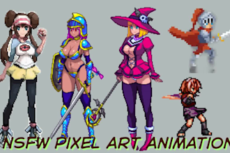 make nsfw pixel art pixel animation sprite sheet pixel art character animation