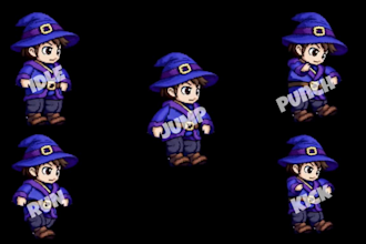 create pixel art character sprite sheet 8bit 16bit direction sprite animation