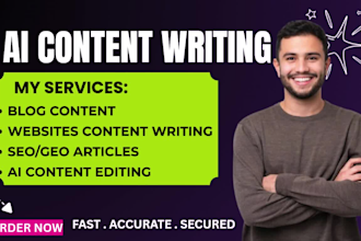 do ai content writing for blogs, websites and SEO articles