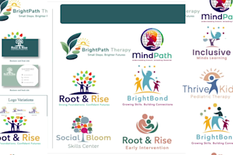 design aba autism pediatric therapy logo brand identity