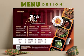 design digital menu, restaurant digital menu board or animated food menu