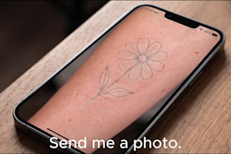 redesign your tattoo, add shading, text, motif or cover