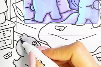 ugc coloring videos with effects for tiktok, instagram, youtube, amazon KDP ads