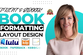 do ebook formatting, children book formatting for kdp paperback and kindle ebook